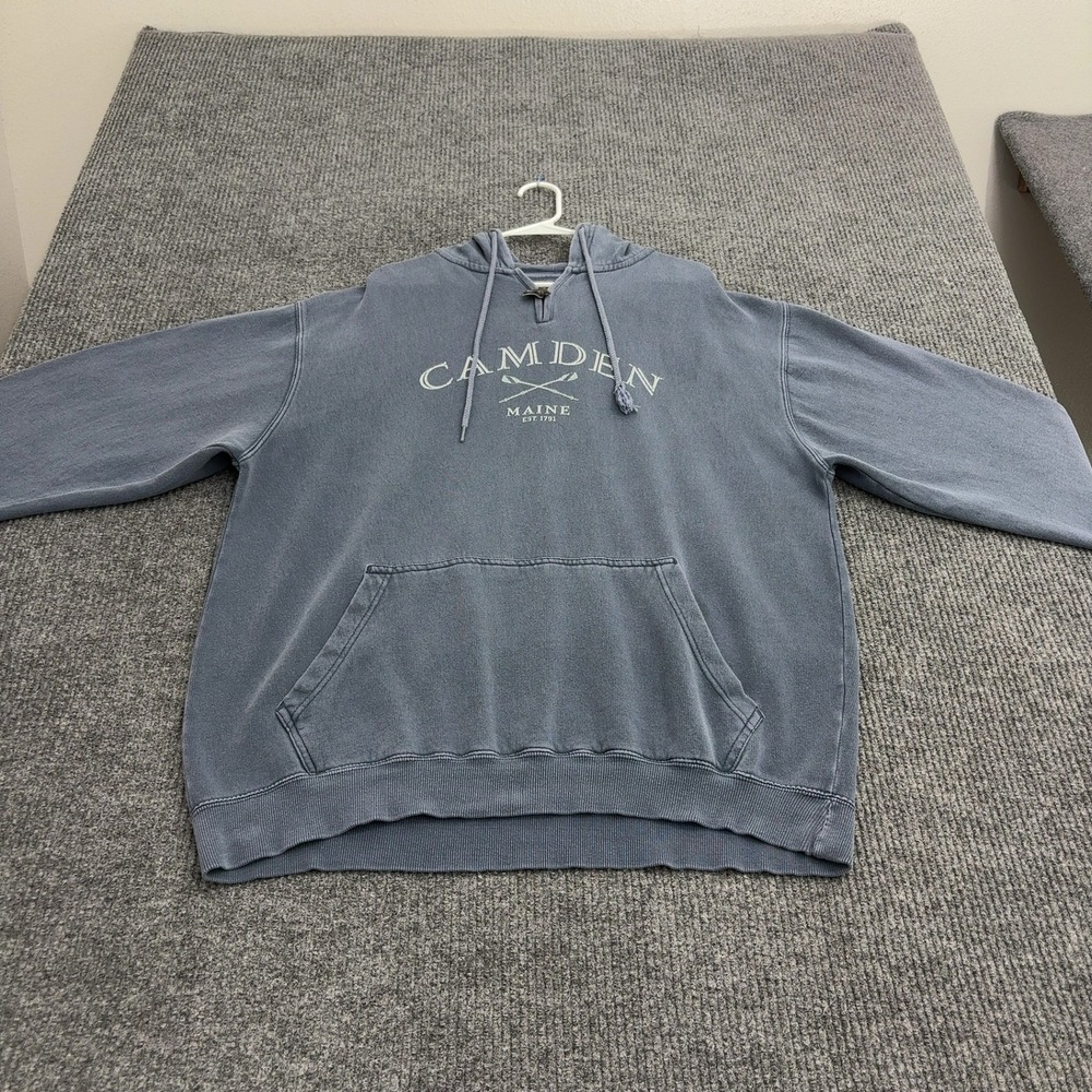 Camden Maine Austins Inc Hoodie Mens XL Blue Cotton Polyester Souvenir Gorpcore